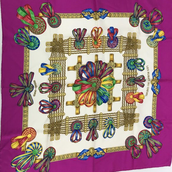 Hermes Les Rubans de Cheval Ribbons Silk Scarf